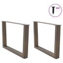 sofabordsben V-formet 2 stk. naturstål 70 x (42-43,3) cm stål