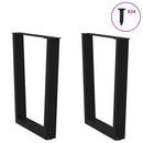 spisebordsben V-formet 2 stk. sort 60 x (72-73,3) cm stål