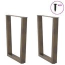 spisebordsben V-formet 2 stk. naturstål 70 x (72-73,3) cm stål