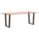 spisebordsben V-formet 2 stk. naturstål 70 x (72-73,3) cm stål