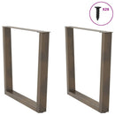 spisebordsben V-formet 2 stk. naturstål 80x(72-73,3) cm stål