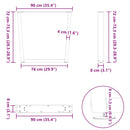 spisebordsben V-formet 2 stk. sort 90 x (72-73,3) cm stål