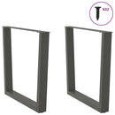 spisebordsben V-formet 2 stk. antracit 90 x (72-73,3) cm stål