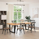 spisebordsben V-formet 2 stk. sort 100x(72-73,3) cm stål