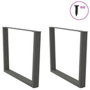 spisebordsben V-formet 2 stk. antracit 100x(72-73,3) cm stål