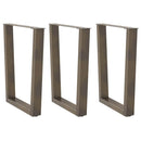 spisebordsben V-formet 3 stk. naturstål 70 x (72-73,3) cm stål