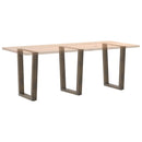 spisebordsben V-formet 3 stk. naturstål 70 x (72-73,3) cm stål