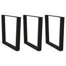 spisebordben V-formet 3 stk. sort 80 x (72-73,3) cm stål