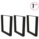 spisebordben V-formet 3 stk. sort 80 x (72-73,3) cm stål