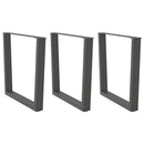 spisebordsben V-formet 3 stk. antracit 80x(72-73,3) cm stål