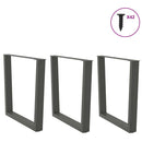 spisebordsben V-formet 3 stk. antracit 80x(72-73,3) cm stål