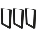 spisebordben V-formet 3 stk. sort 90 x (72-73,3) cm stål