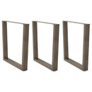 spisebordsben V-formet 3 stk. naturstål 90 x (72-73,3) cm stål
