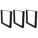 spisebordsben V-formet 3 stk. sort 100x(72-73,3) cm stål