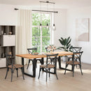 spisebordsben V-formet 3 stk. sort 100x(72-73,3) cm stål