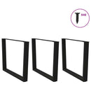 spisebordsben V-formet 3 stk. sort 100x(72-73,3) cm stål