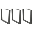 spisebordsben V-formet 3 stk. antracit 100x(72-73,3) cm stål