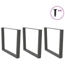 spisebordsben V-formet 3 stk. antracit 100x(72-73,3) cm stål
