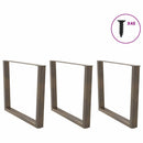 spisebordben V-formet 3 stk. naturstål 100x(72-73,3) cm stål