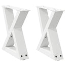 sofabordsben 2 stk. hvid 30x(30-31,3) cm stål