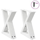 sofabordsben 2 stk. hvid 40x(30-31,3) cm stål