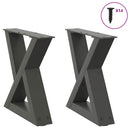 sofabordsben 2 stk. antracit 40x(30-31,3) cm stål