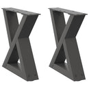 sofabordsben 2 stk. antracit 40x(30-31,3) cm stål