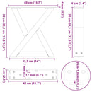 sofabordsben 2 stk. naturstål 40x(30-31,3) cm stål