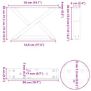 sofabordsben 2 stk. antracit 50x(30-31,3) cm stål