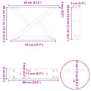 sofabordsben 2 stk. sort 60 x (30-31,3) cm stål
