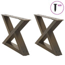 sofabordsben 2 stk. naturstål 60 x (30-31,3) cm stål
