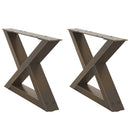 sofabordsben 2 stk. naturstål 60 x (30-31,3) cm stål