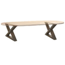 sofabordsben 2 stk. naturstål 60 x (30-31,3) cm stål
