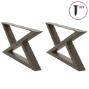 sofabordsben 2 stk. naturstål 70 x (30-31,3) cm stål