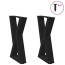 sofabordsben 2 stk. sort 28 x (42-43,3) cm stål