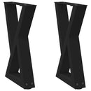 sofabordsben 2 stk. sort 28 x (42-43,3) cm stål