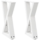 sofabordsben 2 stk. hvid 28 x (42-43,3) cm stål