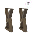 sofabordsben 2 stk. naturstål 28 x (42-43,3) cm stål