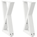 sofabordsben 2 stk. hvid 38 x (42-43,3) cm stål