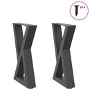 sofabordsben 2 stk. antracit 38 x (42-43,3) cm stål