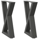 sofabordsben 2 stk. antracit 38 x (42-43,3) cm stål