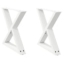 sofabordsben 2 stk. hvid 50x(42-43,3) cm stål