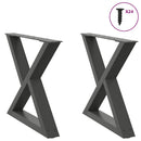 sofabordsben 2 stk. antracit 50x(42-43,3) cm stål