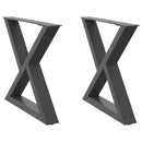 sofabordsben 2 stk. antracit 50x(42-43,3) cm stål