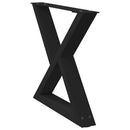 sofabordsben 2 stk. sort 60 x (42-43,3) cm stål