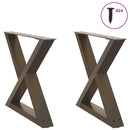 sofabordsben 2 stk. naturstål 60 x (42-43,3) cm stål