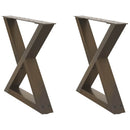 sofabordsben 2 stk. naturstål 60 x (42-43,3) cm stål