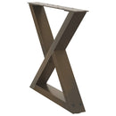 sofabordsben 2 stk. naturstål 60 x (42-43,3) cm stål