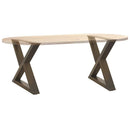 sofabordsben 2 stk. naturstål 60 x (42-43,3) cm stål