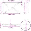 sofabordsben 2 stk. sort 70 x (42-43,3) cm stål